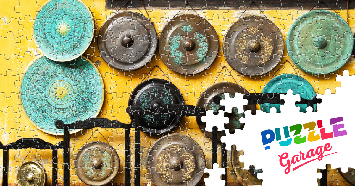 Gongs and singing bowls Jigsaw Puzzle (Countries, Vietnam) Puzzle Garage